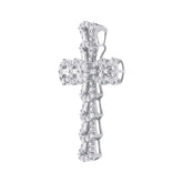 1.28ct 18k White Gold Diamond Cross Necklace